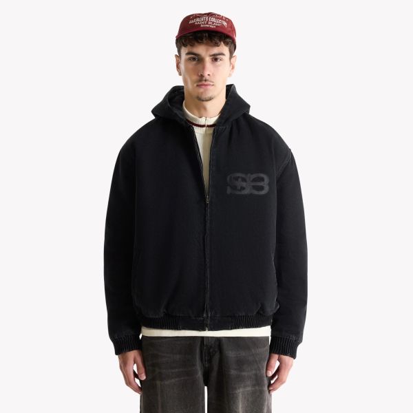 Saint Blanc Studio Denim Bomber Jas Zwart