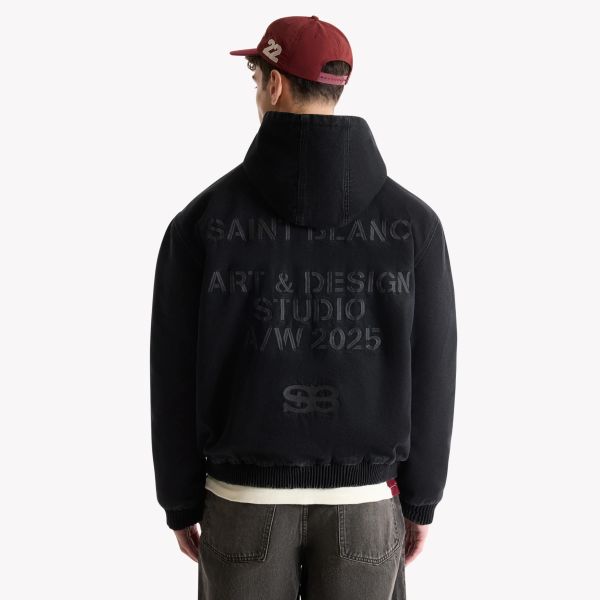 Saint Blanc Studio Denim Bomber Jas Zwart