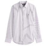 Tommy Hilfiger Core Hairline Popline Overhemd Wit/Blauw