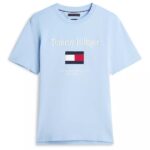 Tommy Hilfiger Embro Flag T-shirt Licht Blauw