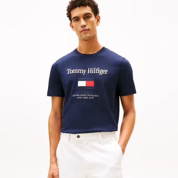 Tommy Hilfiger Embro Flag T-shirt Navy