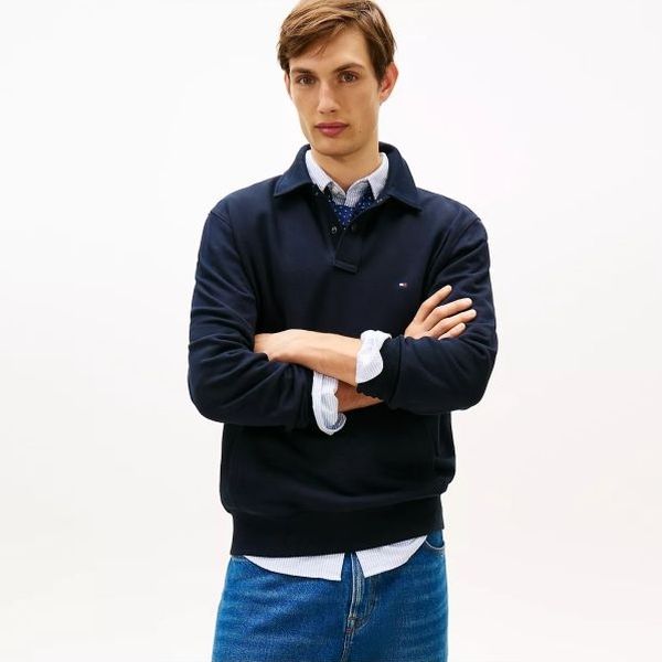 Tommy Hilfiger Essential Terry Longsleeve Polo Navy