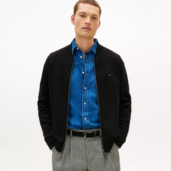 Tommy Hilfiger Full Milano Baseball Vest Zwart