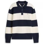 Tommy Hilfiger Full Milano Longsleeve Polo Navy/Off White