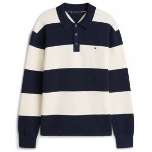 Tommy Hilfiger Full Milano Longsleeve Polo Navy/Off White