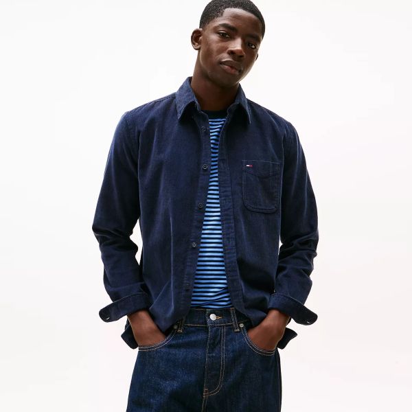 Tommy Jeans Regular Baby Cord Overshirt Navy