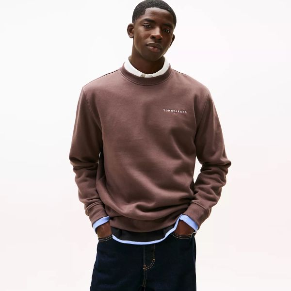 Tommy Jeans Regular Linear Sweater Bruin