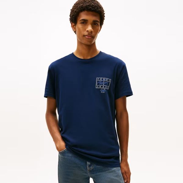 Tommy Jeans Regular Sign Spray T-shirt Navy