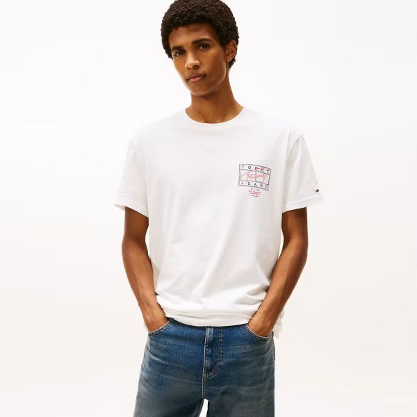 Tommy Jeans Regular Sign Spray T-shirt Off White