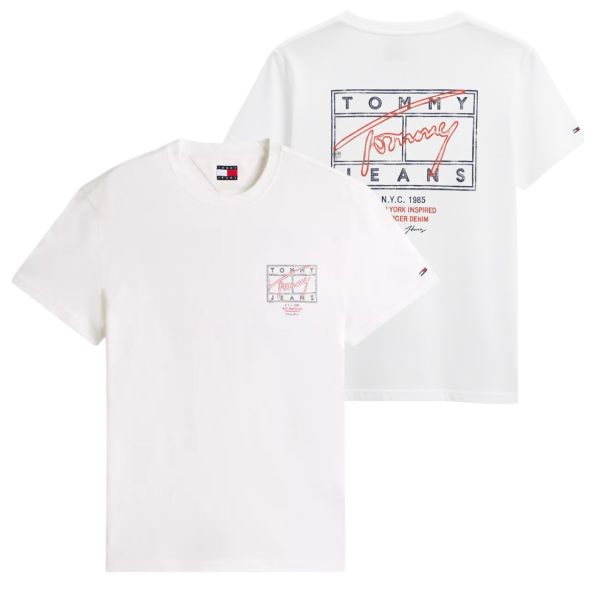 Tommy Jeans Regular Sign Spray T-shirt Off White