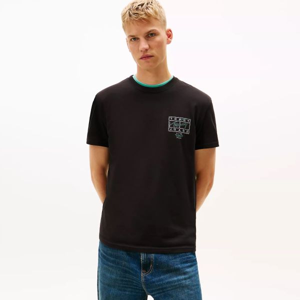 Tommy Jeans Regular Sign Spray T-shirt Zwart