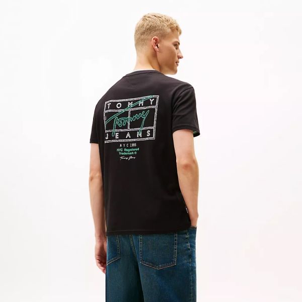Tommy Jeans Regular Sign Spray T-shirt Zwart