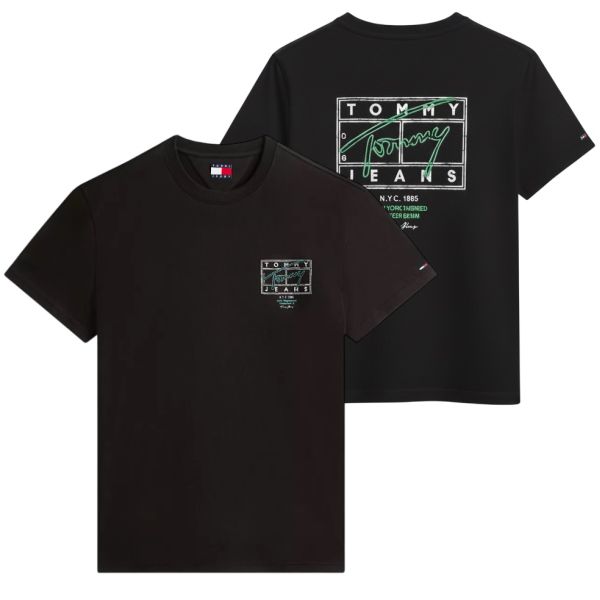 Tommy Jeans Regular Sign Spray T-shirt Zwart