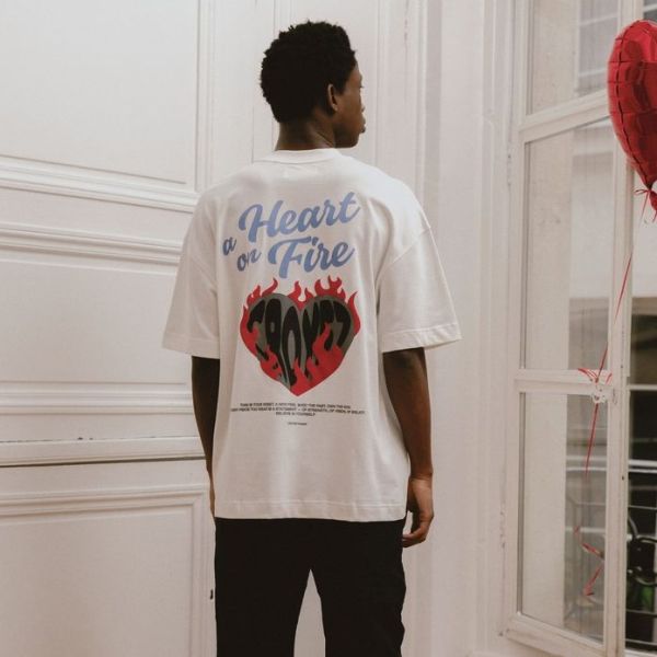 Croyez Heart On Fire T-shirt Off White