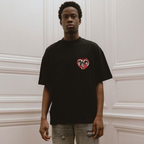 Croyez Heart On Fire T-shirt Zwart