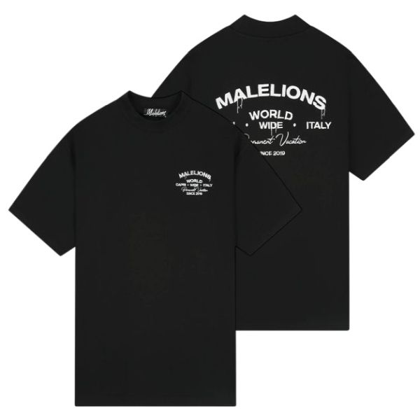 Malelions Permanent Vacation T-shirt Zwart