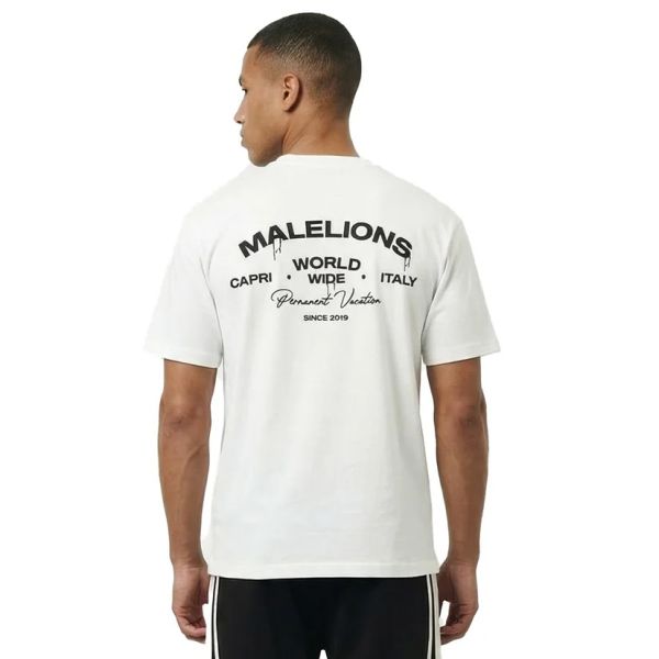 Malelions Permanent Vacation T-shirt Wit