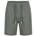 Malelions Premium Linen Korte Broek Donker groen