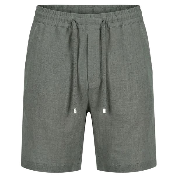 Malelions Premium Linen Korte Broek Donker groen