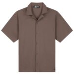 Malelions Ribbed Camp Collar Overhemd Zwart
