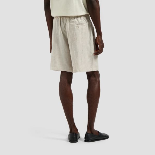 Olaf Linen Blend Korte Broek Off White