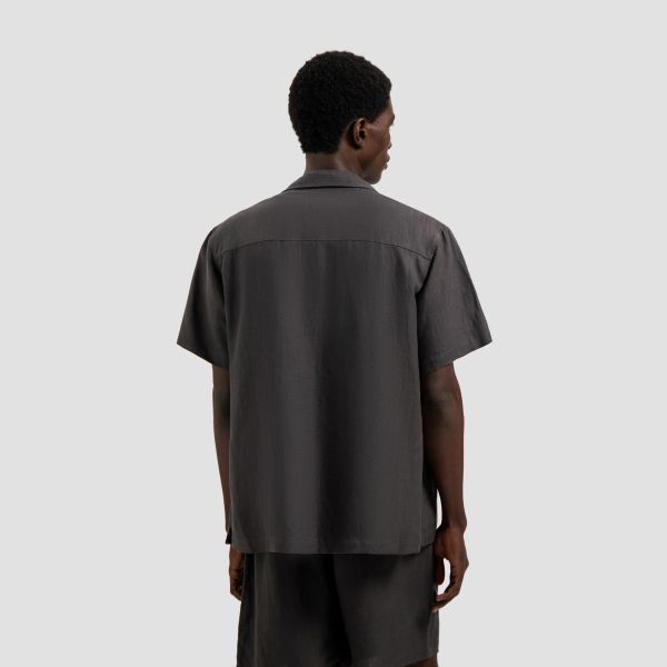 Olaf Linen Blend Overhemd Antraciet