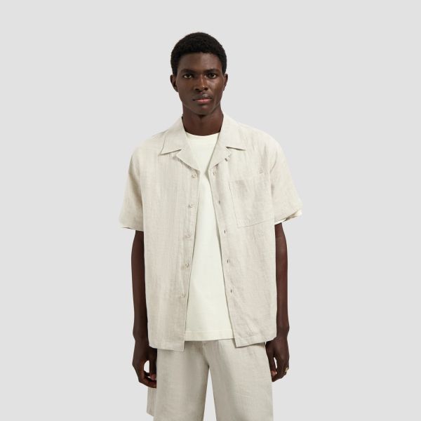 Olaf Linen Blend Overhemd Off White
