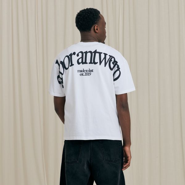 Arbor Antwerp Big Back Logo Black T-shirt Wit