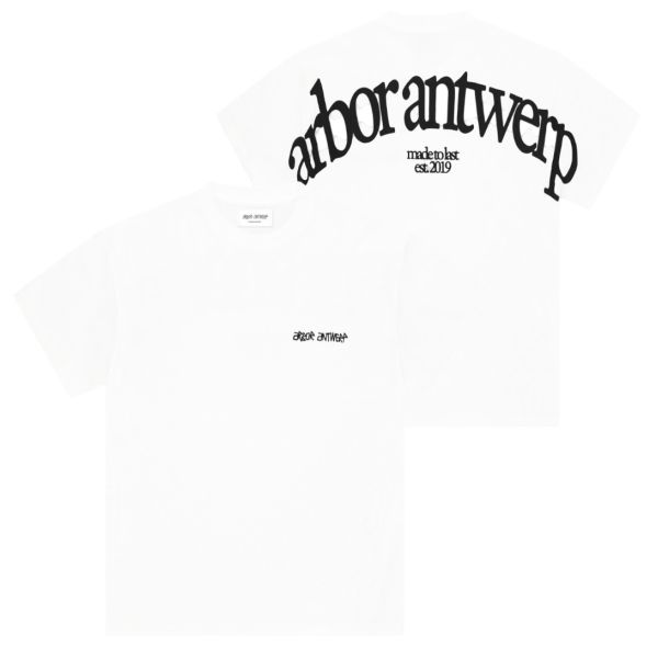 Arbor Antwerp Big Back Logo Black T-shirt Wit