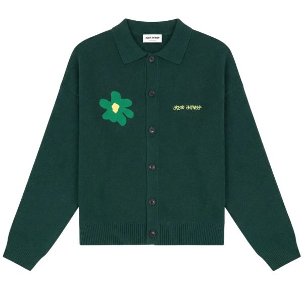 Arbor Antwerp Green Flower Knit Vest Groen