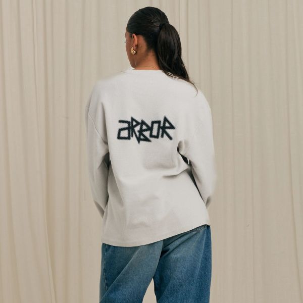 Arbor Antwerp Halftone Waffle Sweater Grijs