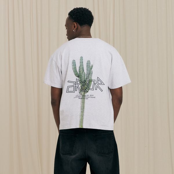Arbor Antwerp Pixle Cactus T-shirt Grijs