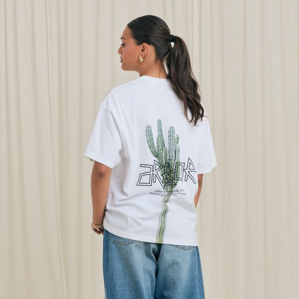 Arbor Antwerp Pixle Cactus T-shirt Wit