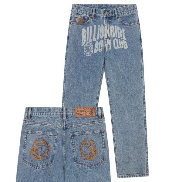 Billionaire Boys Club Faded Arch Logo Jeans Licht Blauw