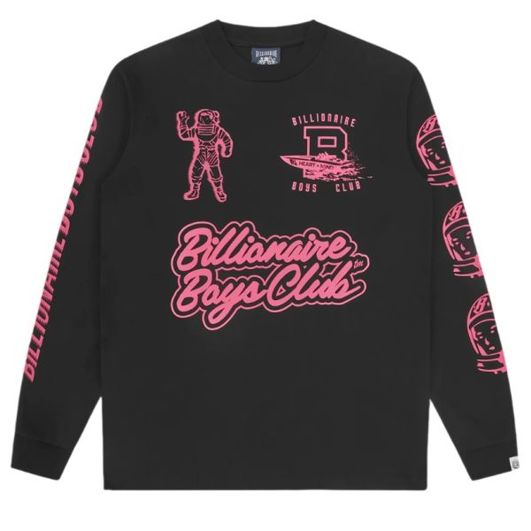 Billionaire Boys Club Global Regatta Multi Print Longsleeve T-shirt Zwart