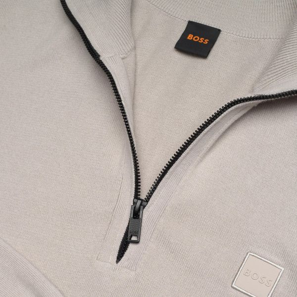 Boss Kanobix Zip Mock Sweater Grijs