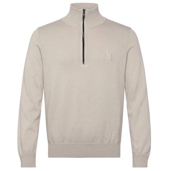 Boss Kanobix Zip Mock Sweater Grijs