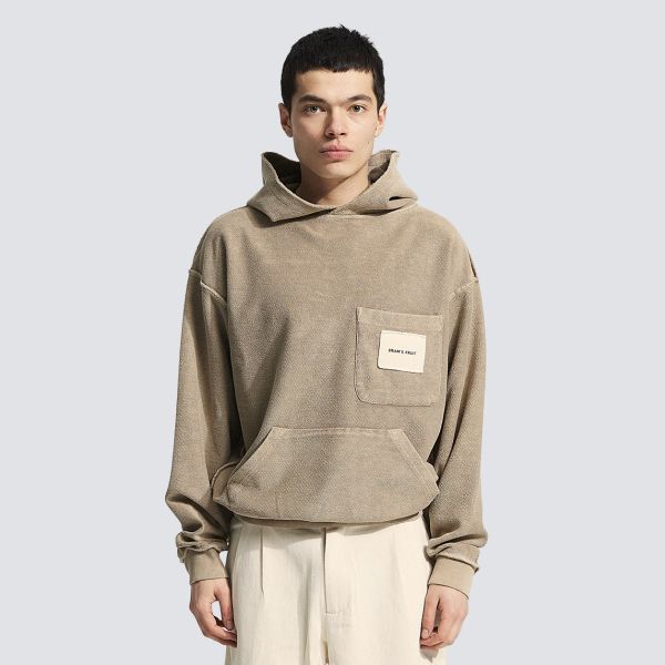 Bram’s Fruit Chest Pocket Hoodie Beige