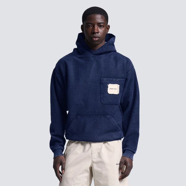 Bram’s Fruit Chest Pocket Hoodie Navy