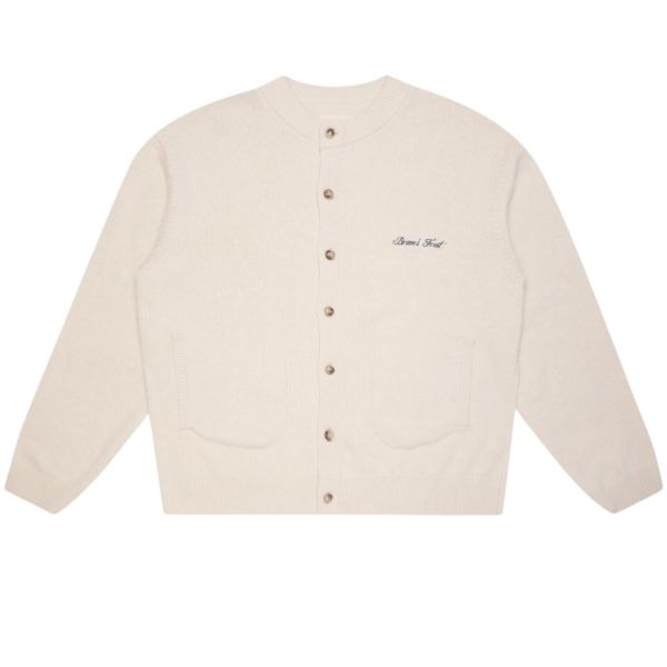 Bram's Fruit Script Logo Button-Up Knit Vest Beige