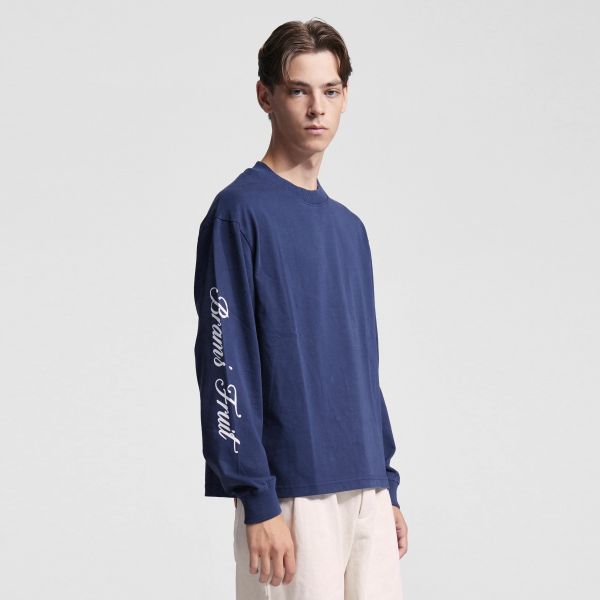 Bram’s Fruit Script Logo Longsleeve T-shirt Navy