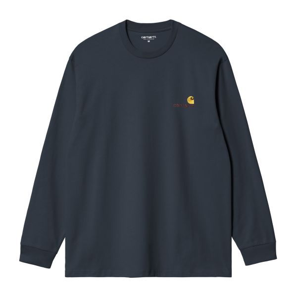 Carhartt WIP American Script Longsleeve T-shirt Donker Blauw