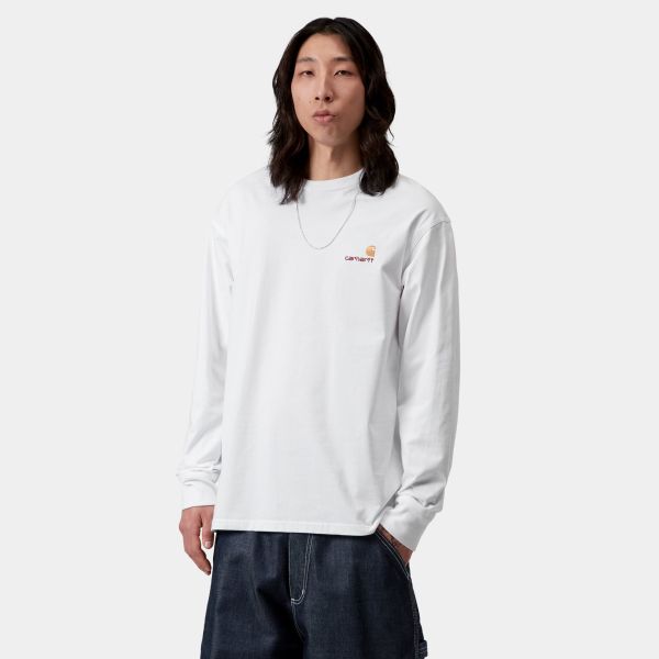 Carhartt WIP American Script Longsleeve T-shirt Wit