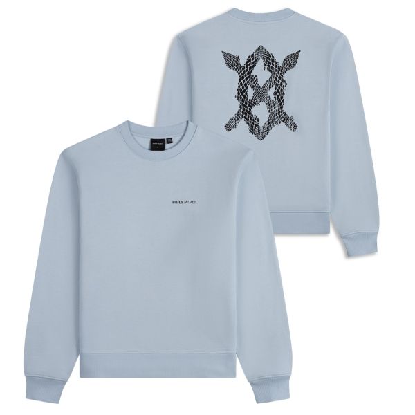 Daily Paper Snake Shield Sweater Licht Blauw