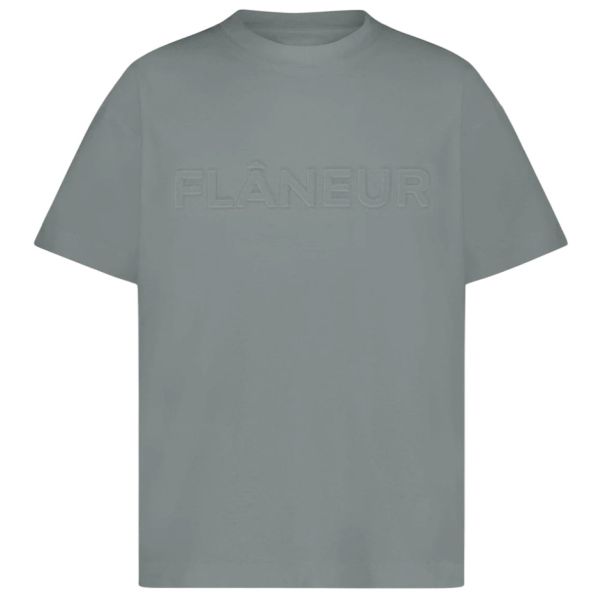 Flâneur Embossed T-shirt Donker Blauw