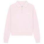 Flâneur Signature Raglan Half Zip Sweater Roze