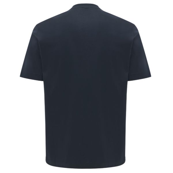 Genti Mercerized Logo T-shirt Navy