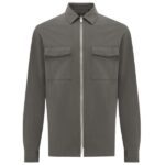 Genti Oaks Zip Overshirt Donker Groen