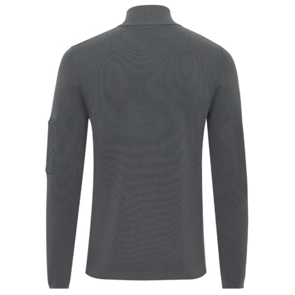 Genti Turtle Zip Sweater Antraciet