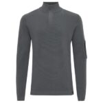 Genti Turtle Zip Sweater Antraciet